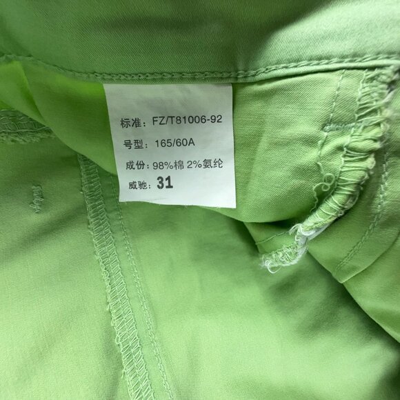 CV Veichi Skinny Jeans Embroidered Detail Ankle Slit Womens Green Size 31 - Picture 7 of 13